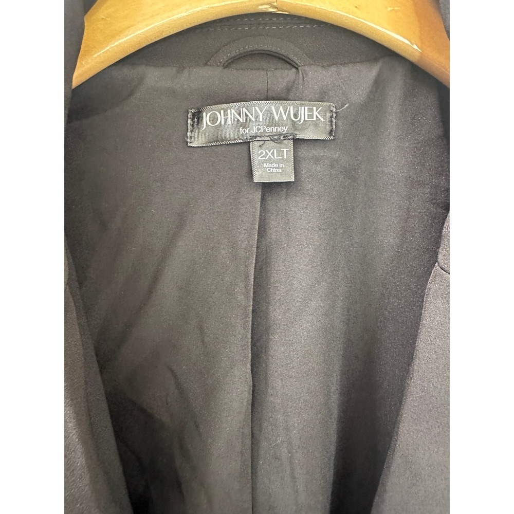 NWT Johnny Wujek Rhinestone Suit Jacket Blazer in Black Plus Size 2XLT 2X Tall - Picture 7 of 15
